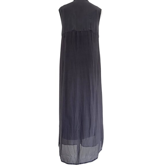 T by Alexander Wang Brown Taupe 100% Silk Sleeveless Midi Shirt Dress – XS - Picture 6 of 13